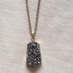 Black Druzy Necklace